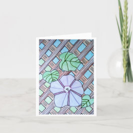 トレリスのグリーティングカー空白のドの朝顔 サンキューカード
