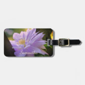 トレリスのラベンダークレマチスパーソナライズされた花 ラゲッジタグ (正面横)