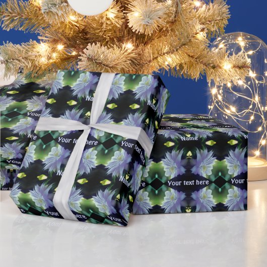 トレリスのラベンダークレマチスパーソナライズされた花 ラッピングペーパー (クリスマス)