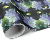 トレリスのラベンダークレマチスパーソナライズされた花 ラッピングペーパー (ロールコーナー)