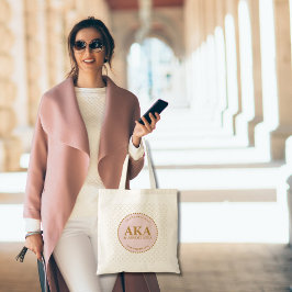 トレリスエレガントピンク金ゴールドモノグラムビジネス トートバッグ