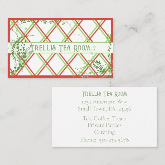 トレリスカラフルと葉の名刺 名刺 (正面/裏面)