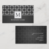 トレリスシンプルパターンモノグラムブラック 名刺 (正面/裏面)