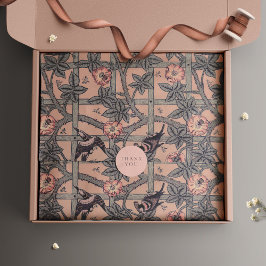 トレリスバーズウィリアムモリスパープルヴィンテージフローラ 薄葉紙