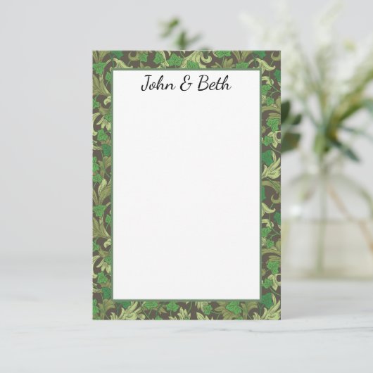 トレリスビクトリアンで育つヴィンテージグリーンアイビー サンキューカード (スタンド正面)