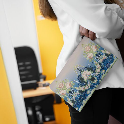 トレリスミッドナイトブルーピンクホワイトブークスバラ アクセサリーポーチ