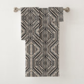 トレリスモダンストライプの正方形とダイヤモンド バスタオルセット (インサイチュ)