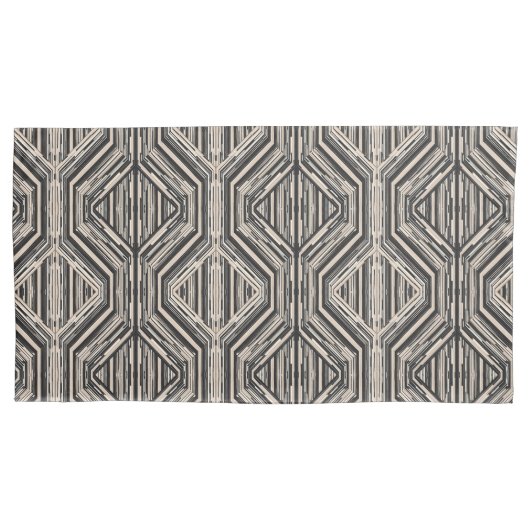 トレリスモダンストライプの正方形とダイヤモンド 枕カバー (正面)