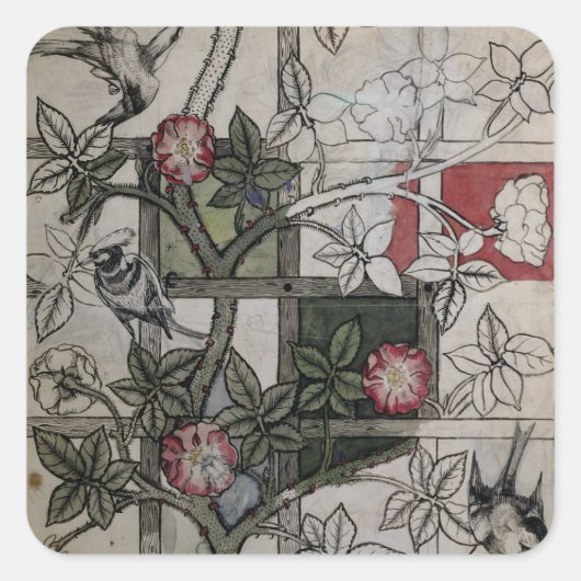 'トレリス'壁紙デザインのオリジナルのアートワーク, 1 スクエアシール (正面)