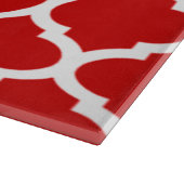 トレリス赤と白モロッコクローバーパターン カッティングボード (角)