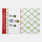 トレリス・クリスマスを持つボクウッド・トピアリー キッチンタオル (横)