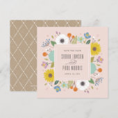 トレリス フラワーフレーム Save the Date - ピンク セーブザデート (正面/裏面)