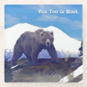 トレリングリズリー ガラスコースター (正面)