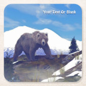 トレリングリズリー スクエアペーパーコースター (正面)