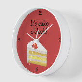 トレレチェフズフレーバーケーキオクロックのデザートテーマ赤 壁時計 (傾斜)