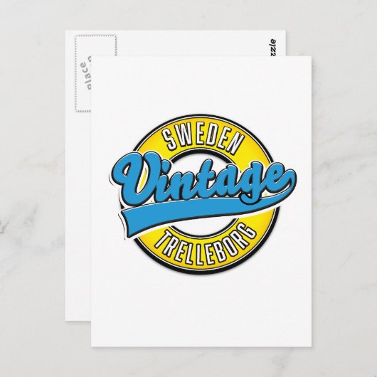 トレレボルグスウェーデンヴィンテージロゴ ポストカード (正面/裏面)