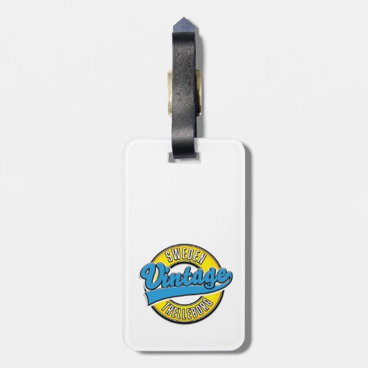 トレレボルグスウェーデンヴィンテージロゴ ラゲッジタグ (裏面縦)