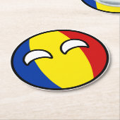 トレンおもしろいグオタク系のルーマニア ラウンドペーパーコースター (アングル)