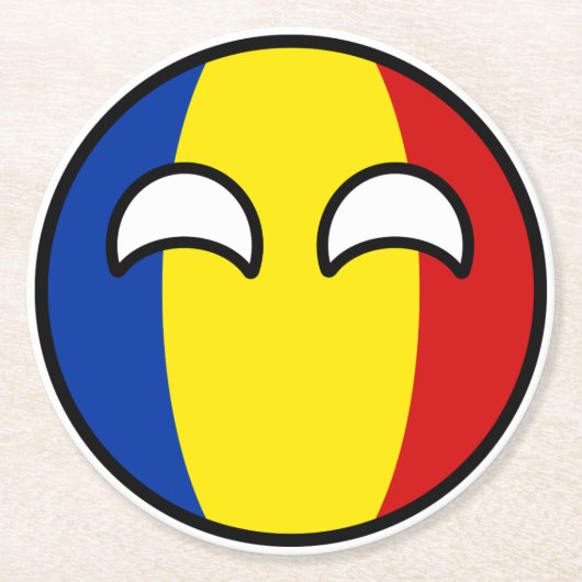 トレンおもしろいグオタク系のルーマニア ラウンドペーパーコースター (正面)
