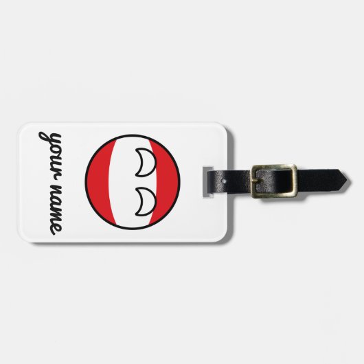 トレンおもしろいグオタク系の・オーストリアカントリーボール ラゲッジタグ (正面横)