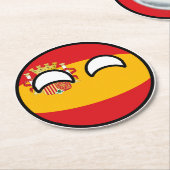 トレンおもしろいグオタク系の・スペイン・カントリーボール ラウンドペーパーコースター (アングル)
