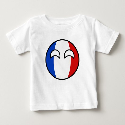 トレンおもしろいグオタク系の・フランス・カントリーボール ベビーTシャツ (正面)