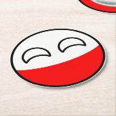 トレンおもしろいグオタク系の・ポーランドカントリーボール ラウンドペーパーコースター (アングル)