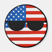 トレンおもしろいグオタク系のUSAカントリーボール マグネット (正面)
