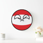 トレンおもしろいド・オタク系のオーストリアCountryball ラージ壁時計 (ホーム)