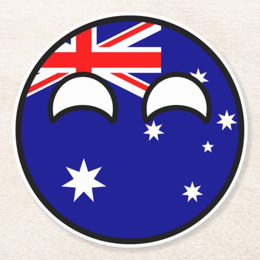 トレンおもしろいドAustralia Countryball ラウンドペーパーコースター (正面)
