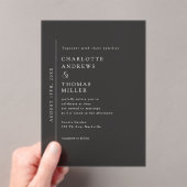 トレンエレガントグ結婚の濃い灰色 アクリル招待状 (インサイチュ (ポータブル))