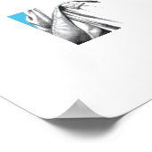 トレンチコートのヘドウィック子羊（オールドスクールブルー） ポスター (角)