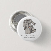 トレンチコートのボタンで気を散らした3匹の子猫 缶バッジ (正面&裏面)