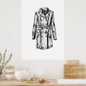 トレンチコートインクスケッチ ポスター (キッチン)