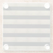 トレンディでスタイリッシュな幾何学的な黒と金のストライプ ガラスコースター (裏面)