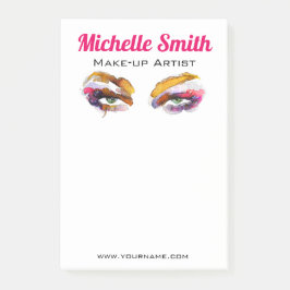 トレンディでビビッドな水彩画風の目元メイクアップアーティスト ポストイット