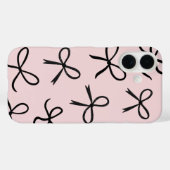 トレンディで可愛い小さな黒いリボン ピンク Case-Mate iPhoneケース (裏面 (横))