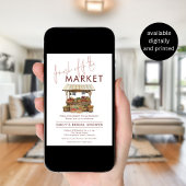 トレンディで新鮮な市場から届いた  ブライダルシャワー 招待状