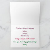 トレンディで最も完璧な母の水彩アート ピオニー カード (内部)