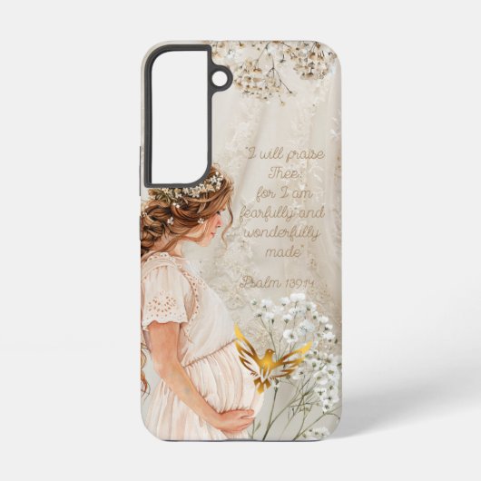 トレンディで神聖な妊婦 レース フラワー ハト SAMSUNG GALAXYケース (裏面)