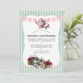 トレンディなイベントに最適な不思議の国のアリス ティーパーティー 招待状 (スタンド正面)