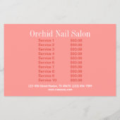 トレンディなエステティシャン SPA ネイルサロン 料金表 チラシ (裏面)