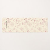 トレンディなカスタマイズピンクの花模様がベージュクリーム ヨガマット (裏面(横))