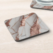 トレンディなカッパーグリッター大理石 コースター (左側)