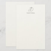 トレンディなクラシカルなモノグラムの筆記 便箋 (正面/裏面)
