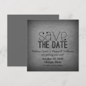 トレンディなグランジ Save the Date 招待状, グレー セーブザデート (正面/裏面)
