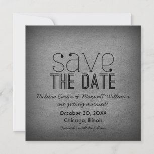 トレンディなグランジ Save the Date 招待状, グレー セーブザデート