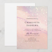 トレンディなグリッター ブライダルシャワー 招待状 (正面/裏面)