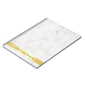 トレンディなゴールドホワイト大理石エレガントテンプレートスパイラル ノートブック (左側)