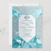 トレンディなジュエリー ターコイズ スパークル 洗練された 招待状 (裏面)